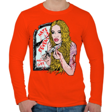 PRINTFASHION Kék madár - Férfi hosszú ujjú póló - Narancs