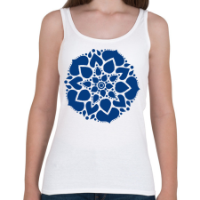 PRINTFASHION Kék mandala - Női atléta - Fehér női trikó