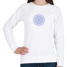 PRINTFASHION Kék mandala - Női pulóver - Fehér női pulóver, kardigán