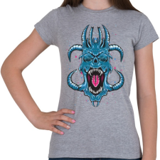 PRINTFASHION Kék ördög - Női póló - Sport szürke női póló