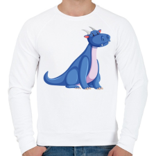 PRINTFASHION Kék sárkány - Férfi pulóver - Fehér férfi pulóver, kardigán