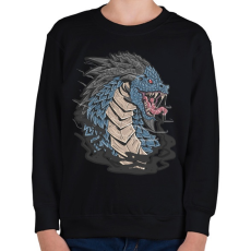 PRINTFASHION Kék sárkány - Gyerek pulóver - Fekete