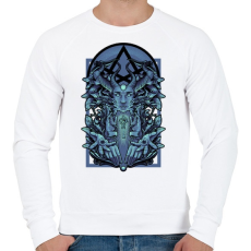 PRINTFASHION Kék vászon - Férfi pulóver - Fehér