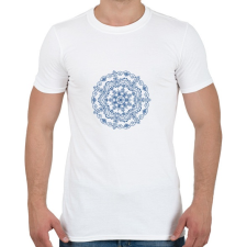 PRINTFASHION Kékfestő mandala - Férfi póló - Fehér férfi póló