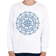 PRINTFASHION Kékfestő mandala - Gyerek pulóver - Fehér