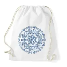 PRINTFASHION Kékfestő mandala - Sportzsák, Tornazsák - Fehér tornazsák