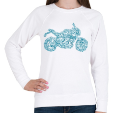 PRINTFASHION kékmotor - Női pulóver - Fehér
