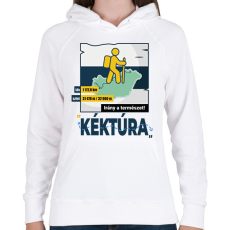 PRINTFASHION Kéktúra - Női kapucnis pulóver - Fehér