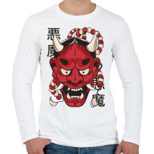 PRINTFASHION Keleti démon maszk - Férfi hosszú ujjú póló - Fehér férfi póló