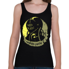 PRINTFASHION Kell a zene - Női atléta - Fekete