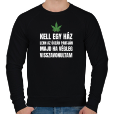 PRINTFASHION Kell egy ház lenn az óceán partján 2 - Férfi pulóver - Fekete