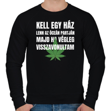 PRINTFASHION Kell egy ház lenn az óceán partján 3 - Férfi pulóver - Fekete
