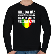 PRINTFASHION Kell egy ház lenn az óceán partján 4 - Férfi pulóver - Fekete