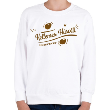 PRINTFASHION Kellemes Húsvéti Ünnepeket - Gyerek pulóver - Fehér gyerek pulóver, kardigán