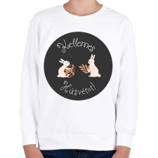 PRINTFASHION Kellemes Húsvétot - Aranyozott nyuszikkal - Gyerek pulóver - Fehér gyerek pulóver, kardigán