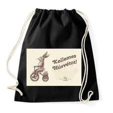 PRINTFASHION Kellemes Húsvétot - Biciklis nyúl - Sportzsák, Tornazsák - Fekete tornazsák