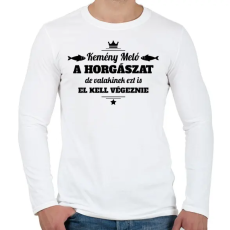 PRINTFASHION Kemény meló a horgászat... - Férfi hosszú ujjú póló - Fehér