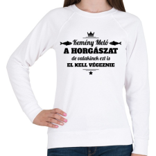 PRINTFASHION Kemény meló a horgászat... - Női pulóver - Fehér női pulóver, kardigán