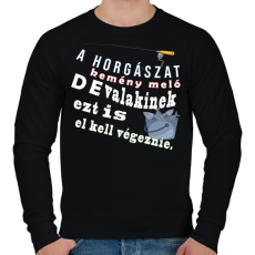 PRINTFASHION Kemény meló a pecázás - Férfi pulóver - Fekete