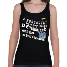 PRINTFASHION Kemény meló a pecázás - Női atléta - Fekete