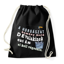 PRINTFASHION Kemény meló a pecázás - Sportzsák, Tornazsák - Fekete tornazsák