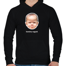 PRINTFASHION kemény vagyok 2 - Férfi kapucnis pulóver - Fekete férfi pulóver, kardigán