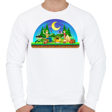 PRINTFASHION Kempingezés - Férfi pulóver - Fehér férfi pulóver, kardigán