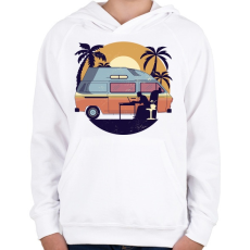 PRINTFASHION Kempingezés - Gyerek kapucnis pulóver - Fehér