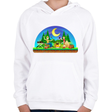 PRINTFASHION Kempingezés - Gyerek kapucnis pulóver - Fehér