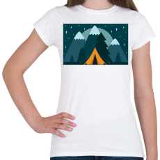 PRINTFASHION Kempingezés - Női póló - Fehér