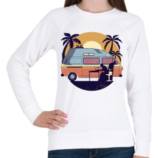 PRINTFASHION Kempingezés - Női pulóver - Fehér