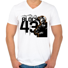 PRINTFASHION Ken Block narancs - Férfi V-nyakú póló - Fehér