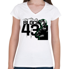 PRINTFASHION Ken Block zöld - Női V-nyakú póló - Fehér