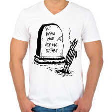 PRINTFASHION Kéne már egy kis szünet - Férfi V-nyakú póló - Fehér férfi póló