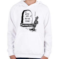 PRINTFASHION Kéne már egy kis szünet - Gyerek kapucnis pulóver - Fehér