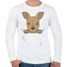 PRINTFASHION Kenguru bébi - Férfi hosszú ujjú póló - Fehér férfi póló