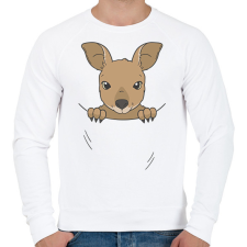 PRINTFASHION Kenguru bébi - Férfi pulóver - Fehér férfi pulóver, kardigán