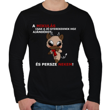 PRINTFASHION Kenny, a capybara és a Mikulás - Férfi hosszú ujjú póló - Fekete férfi póló