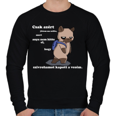 PRINTFASHION Kenny, a capybara és a suli (fehér szöveg) - Férfi pulóver - Fekete