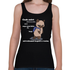 PRINTFASHION Kenny, a capybara és a suli (fehér szöveg) - Női atléta - Fekete