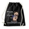 PRINTFASHION Kenny, a capybara és a suli (fehér szöveg) - Sportzsák, Tornazsák - Fekete