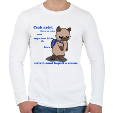 PRINTFASHION Kenny, a capybara és a suli - Férfi hosszú ujjú póló - Fehér férfi póló
