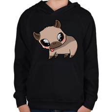 PRINTFASHION Kenny, a capybara - Gyerek kapucnis pulóver - Fekete