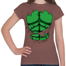 PRINTFASHION Képregényes hasizom - Női póló - Mogyoróbarna női póló