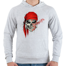 PRINTFASHION Kerchief koponya - Férfi kapucnis pulóver - Sport szürke