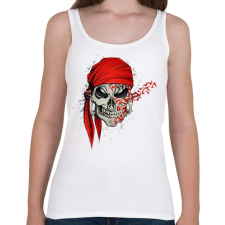 PRINTFASHION Kerchief koponya - Női atléta - Fehér női trikó