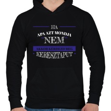 PRINTFASHION Kérdezd meg keresztaput - Férfi kapucnis pulóver - Fekete