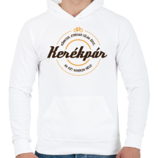 PRINTFASHION kerekpar-brown-orange - Férfi kapucnis pulóver - Fehér férfi pulóver, kardigán