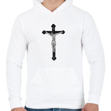 PRINTFASHION Kereszt - Férfi kapucnis pulóver - Fehér férfi pulóver, kardigán