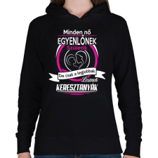 PRINTFASHION Keresztanyák - Női kapucnis pulóver - Fekete női pulóver, kardigán
